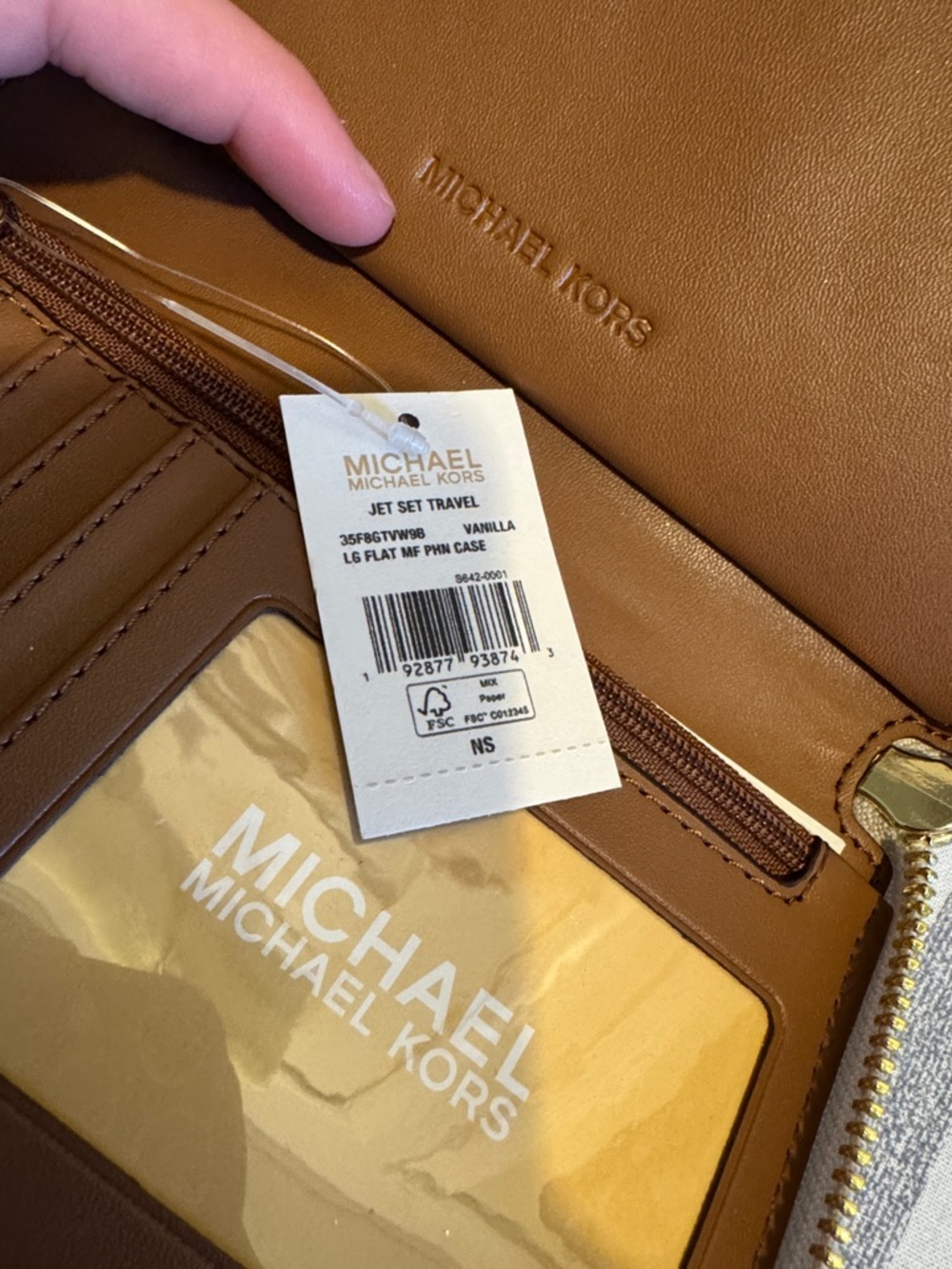 Michael Kors Beige/Chalk Signature Zip-Around Wristlet - Picture 4 of 4